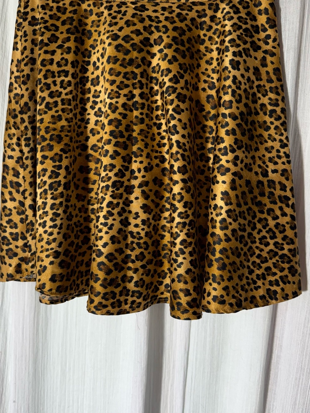 Mi Ami Leopard Print Skater Skirt Small Animal Print Flare Mini